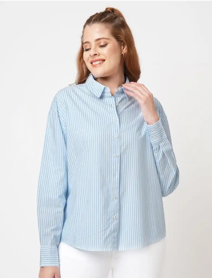 Sky Blue & White Formal Shirt
